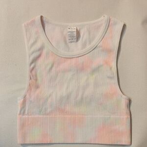 ZYIA Pastel Tie-Dye Ribbed Crop Top